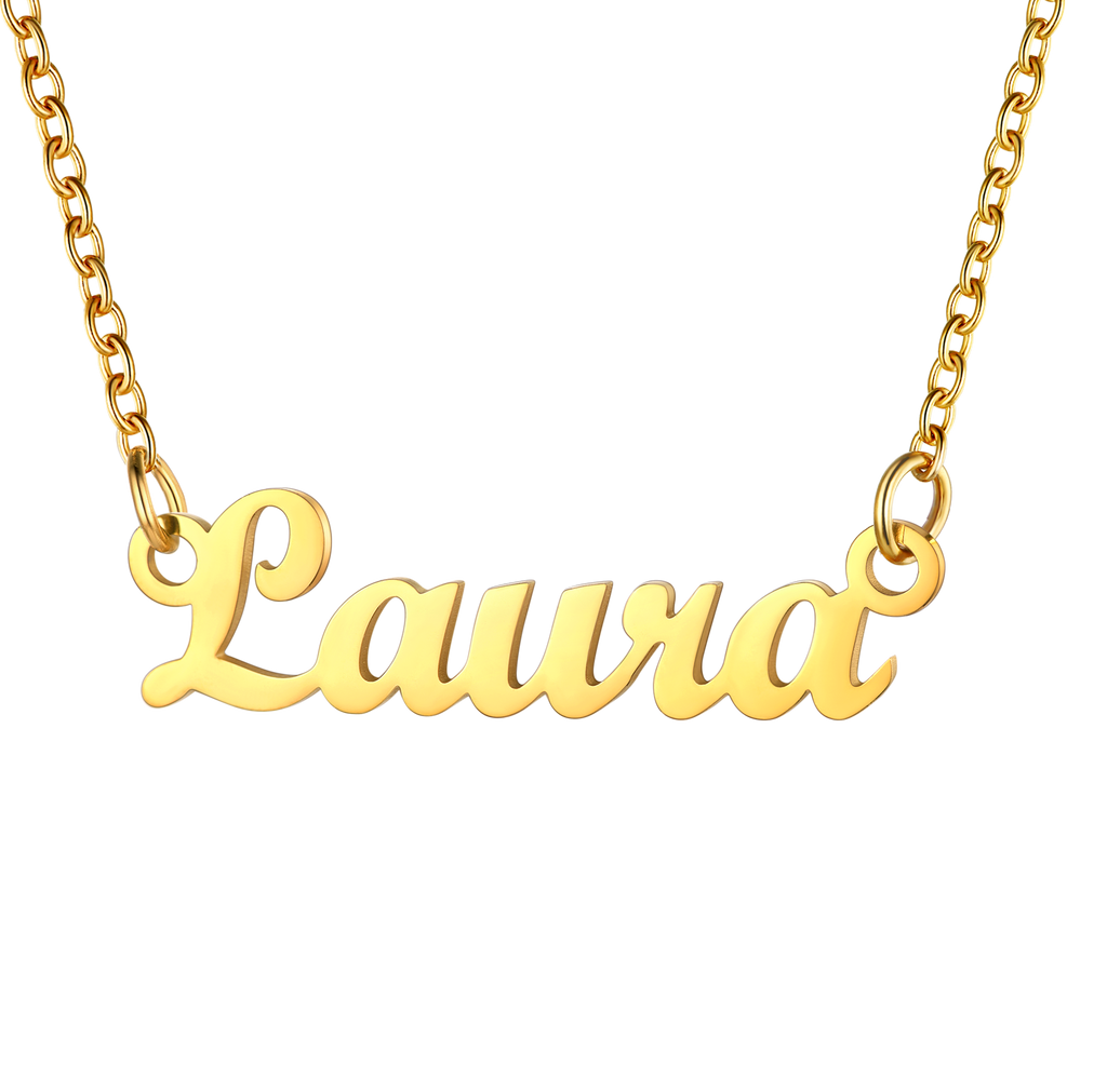 U7 Jewelry Personalized Name Necklace Name Plate Necklace for Women 