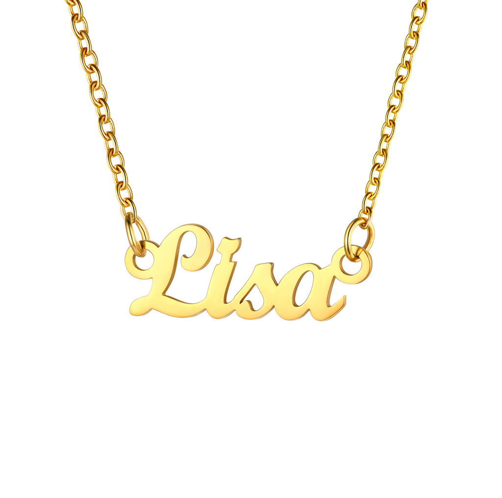 U7 Jewelry Personalized Name Necklace Name Plate Necklace for Women 