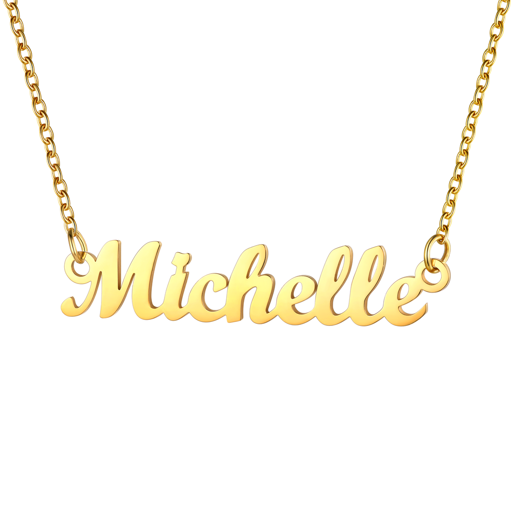 U7 Jewelry Personalized Name Necklace Name Plate Necklace for Women 