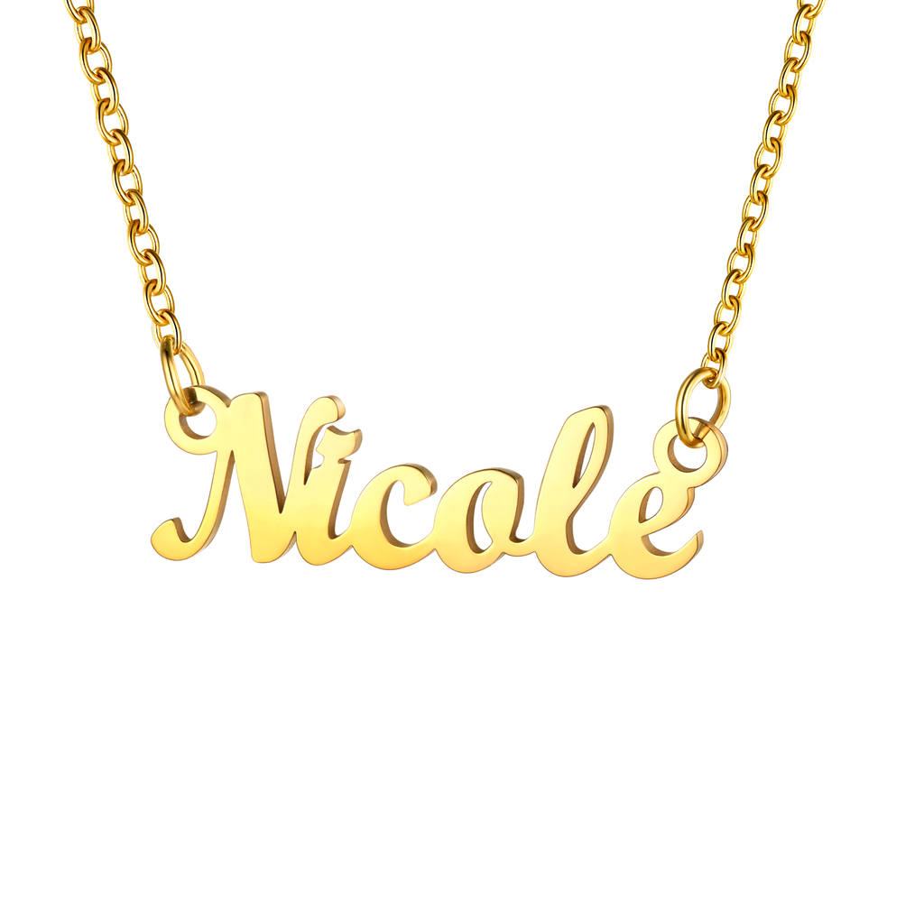 U7 Jewelry Personalized Name Necklace Name Plate Necklace for Women 