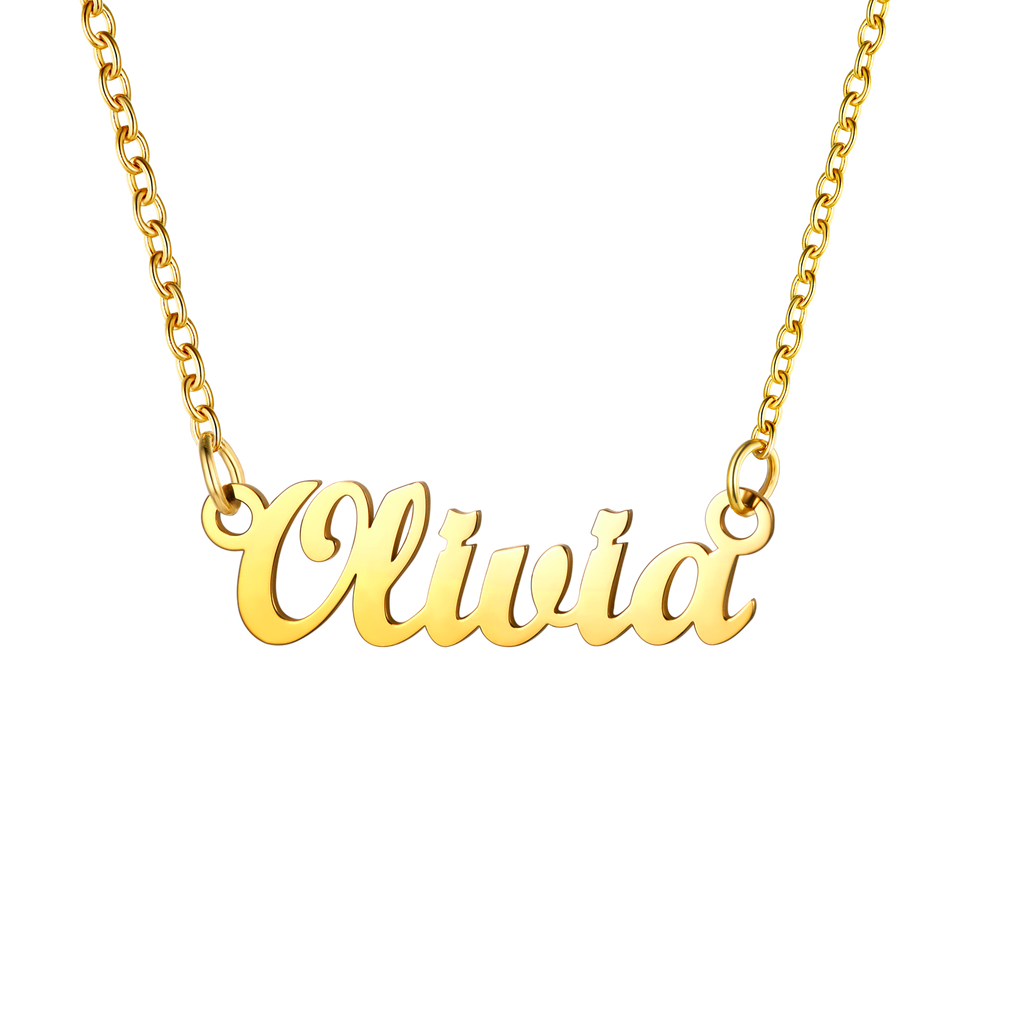 U7 Jewelry Personalized Name Necklace Name Plate Necklace for Women 