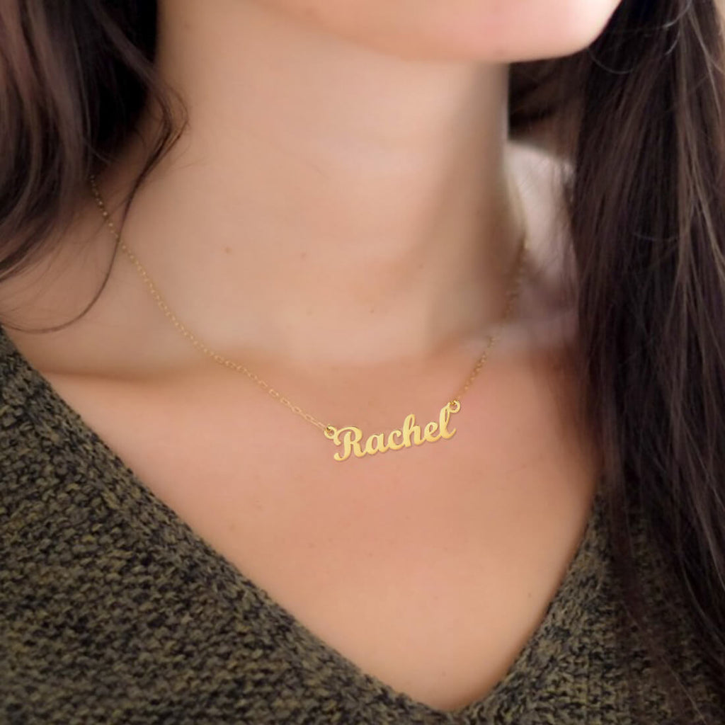 U7 Jewelry Personalized Name Necklace Name Plate Necklace for Women 