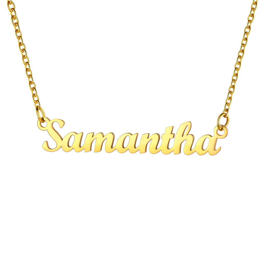 U7 Jewelry Personalized Name Necklace Name Plate Necklace for Women 