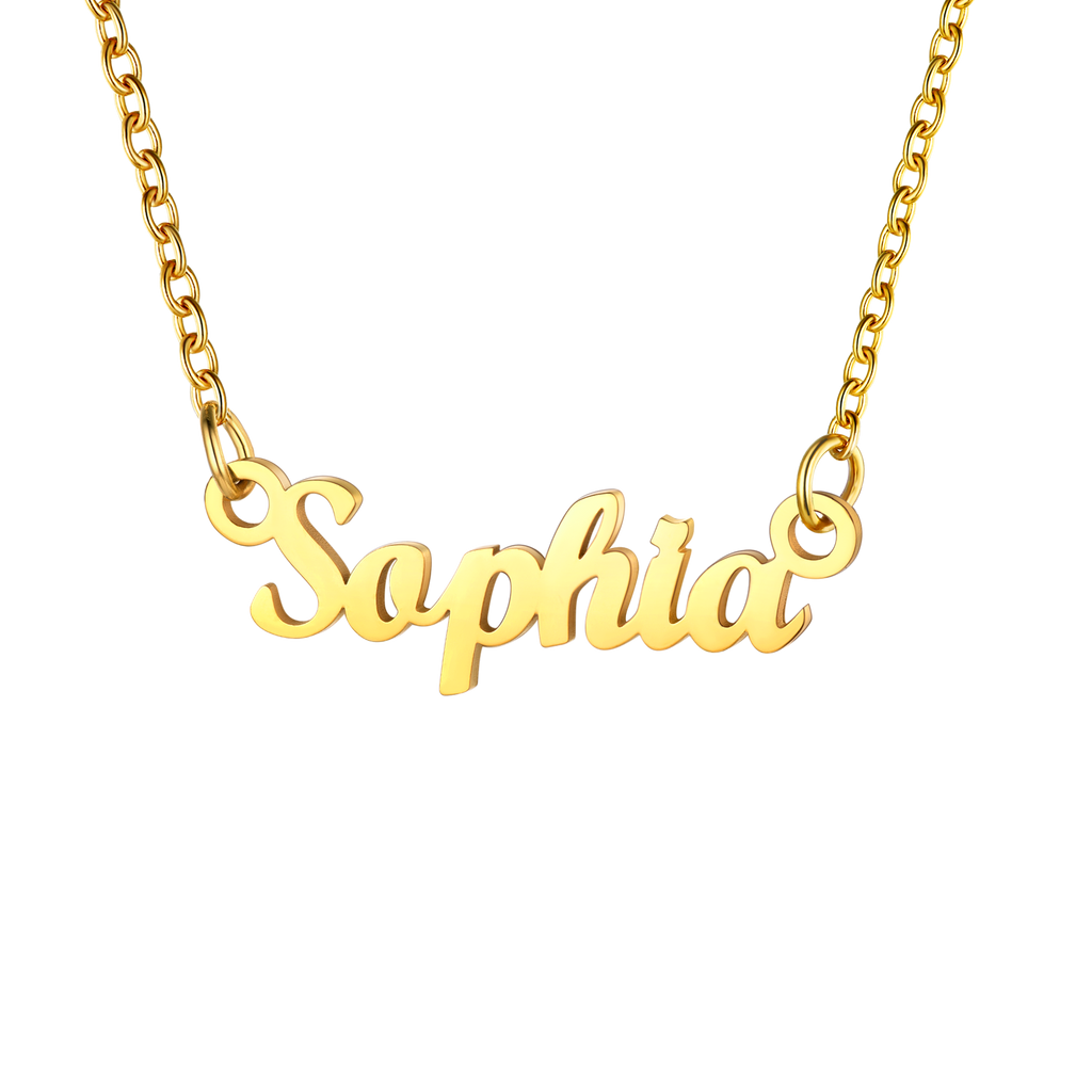 U7 Jewelry Personalized Name Necklace Name Plate Necklace for Women 