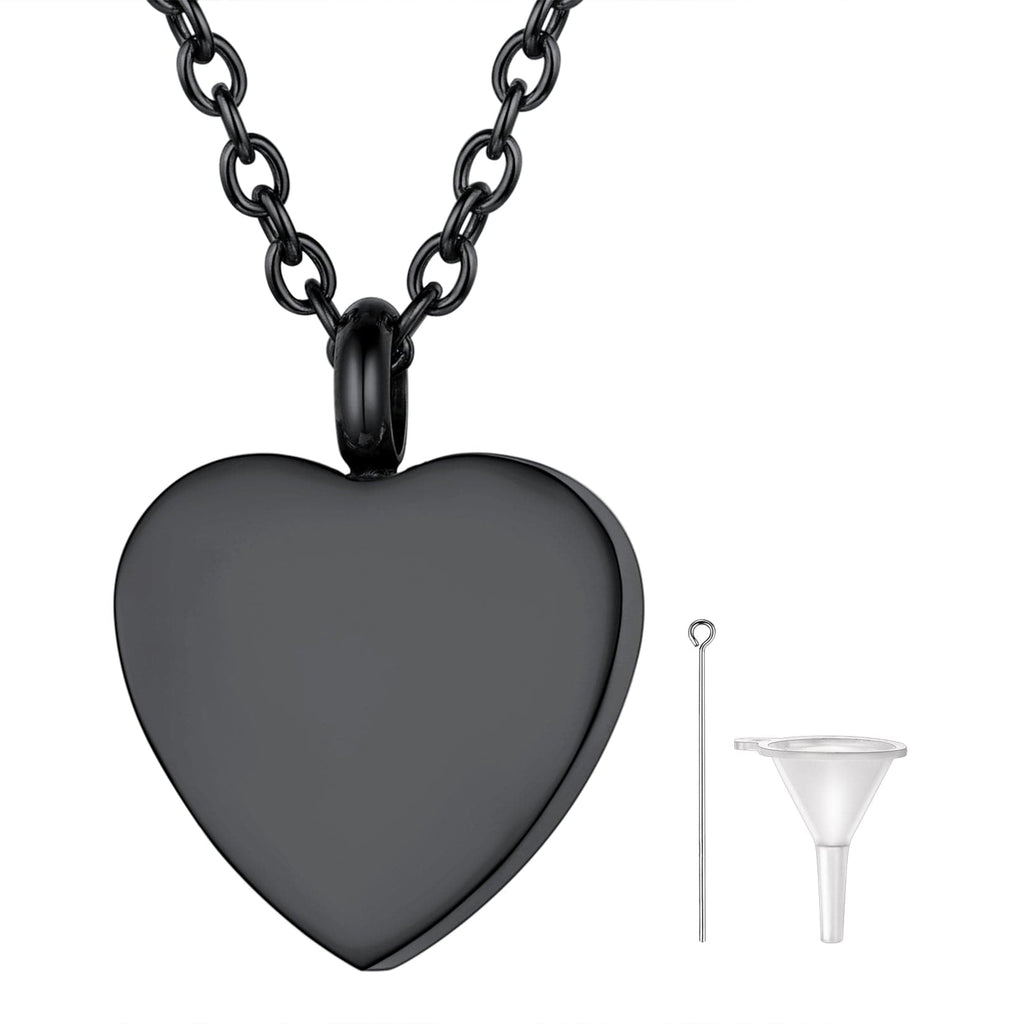 U7 Jewelry Heart Engraved Cremation Urn Necklace Memorial Keepsake 