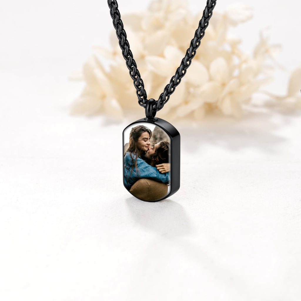 U7 Jewelry Custom Dog Tag Photo Cremation Urn Necklace For Ashes 