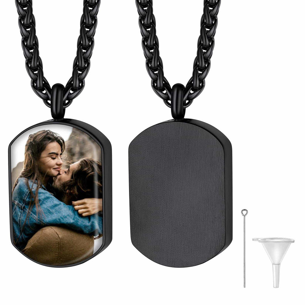 U7 Jewelry Custom Dog Tag Photo Cremation Urn Necklace For Ashes 