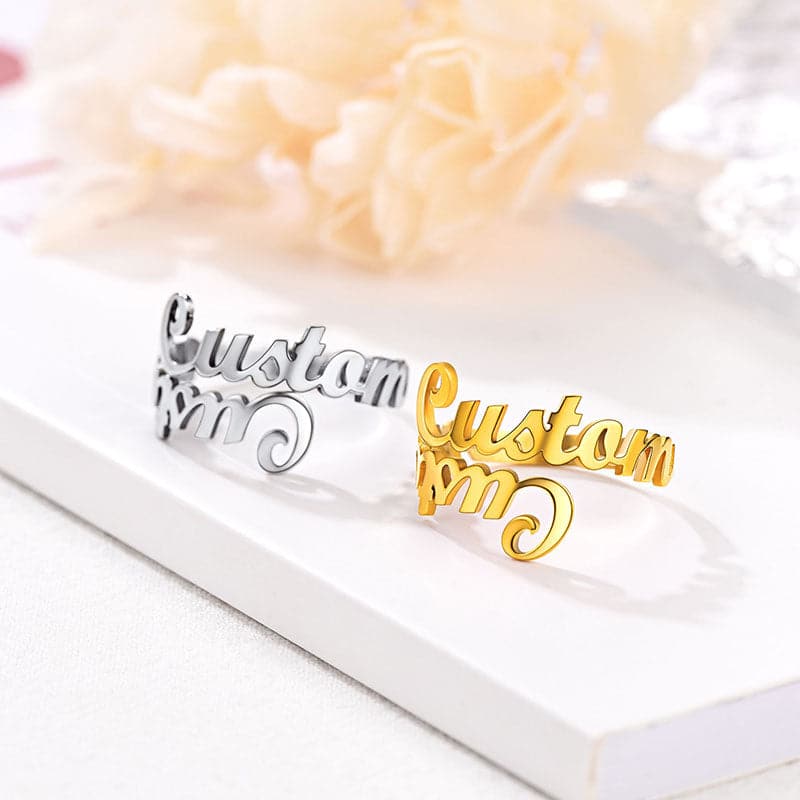 Custom Knuckles Name Ring Personalized Four Finger Rings Custom Large  Letter Rings Fashion Hip pop Jewelry for Women Men Party - AliExpress