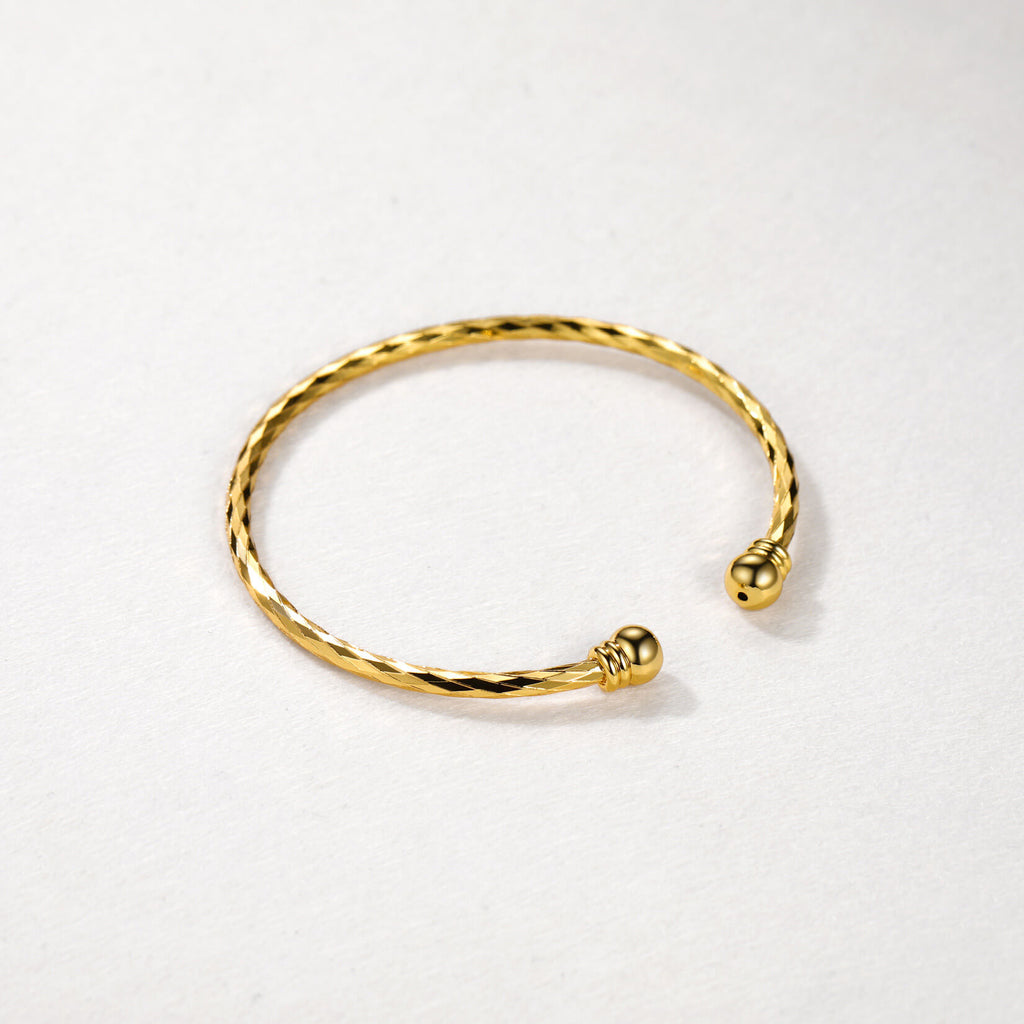 U7 Jewelry Unisex Simple Cuff Bracelet 18K Real Gold Platinum Plated Fine Bracelets 