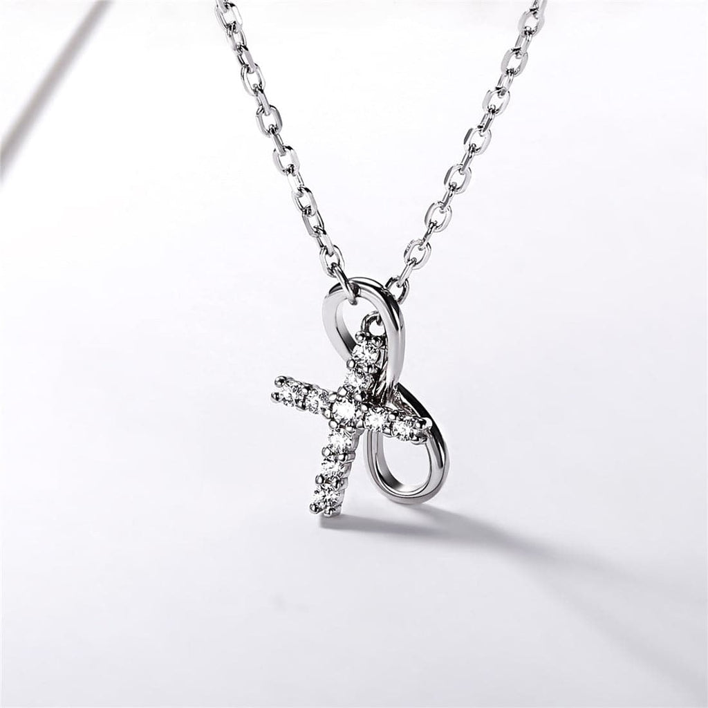 U7 Jewelry Dainty Infinity Y Lariat Cross Necklace for Women 925 Sterling Silver 