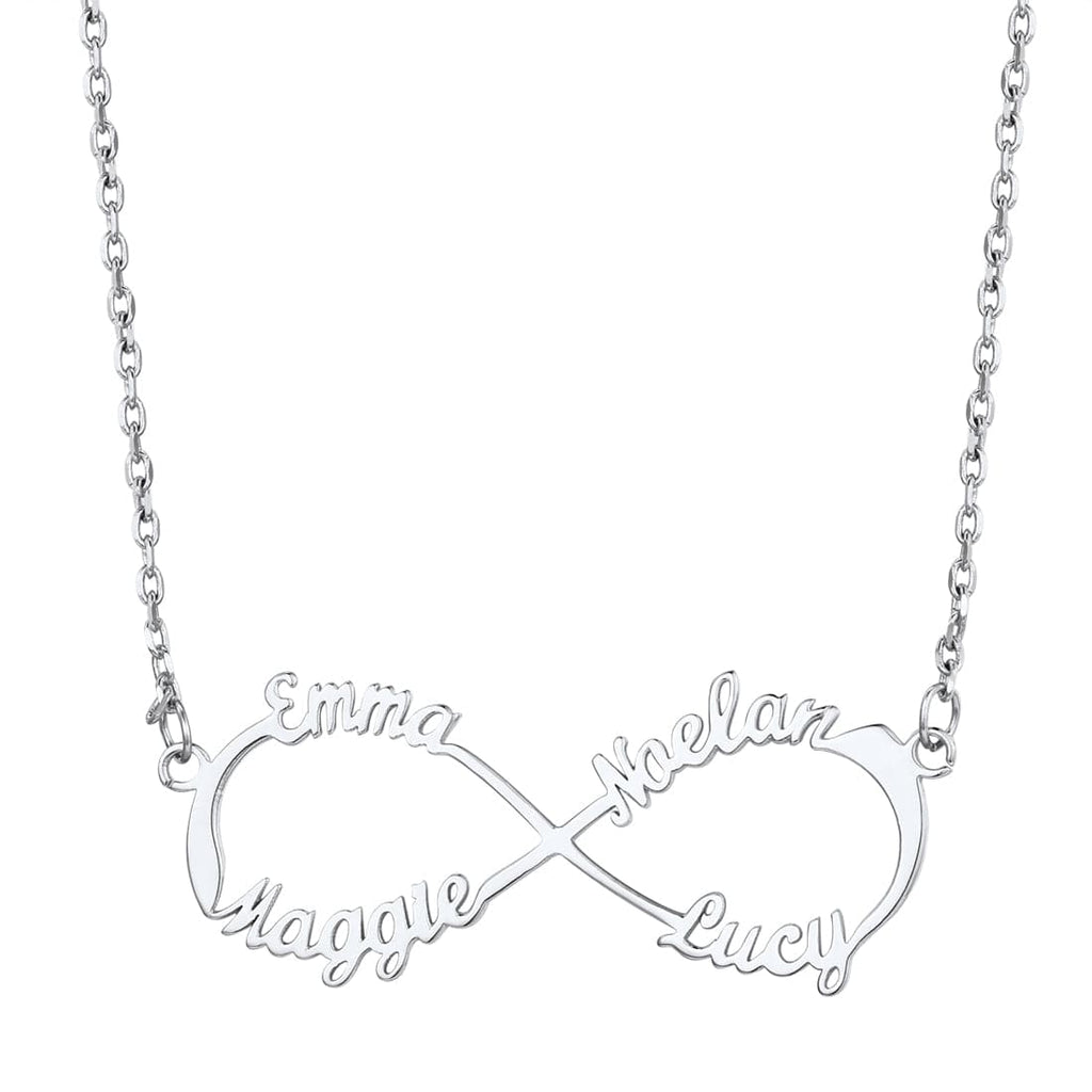 U7 Jewelry Personalized Infinity Custom Name Necklace with 4 Names 