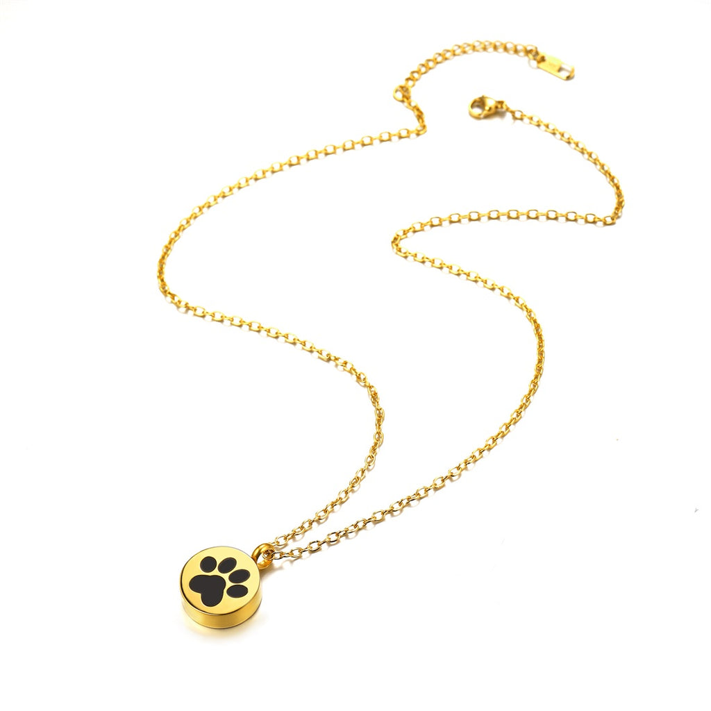 U7 Jewelry Custom Pet Paw Print Cremation Urn Necklace For Ashes 