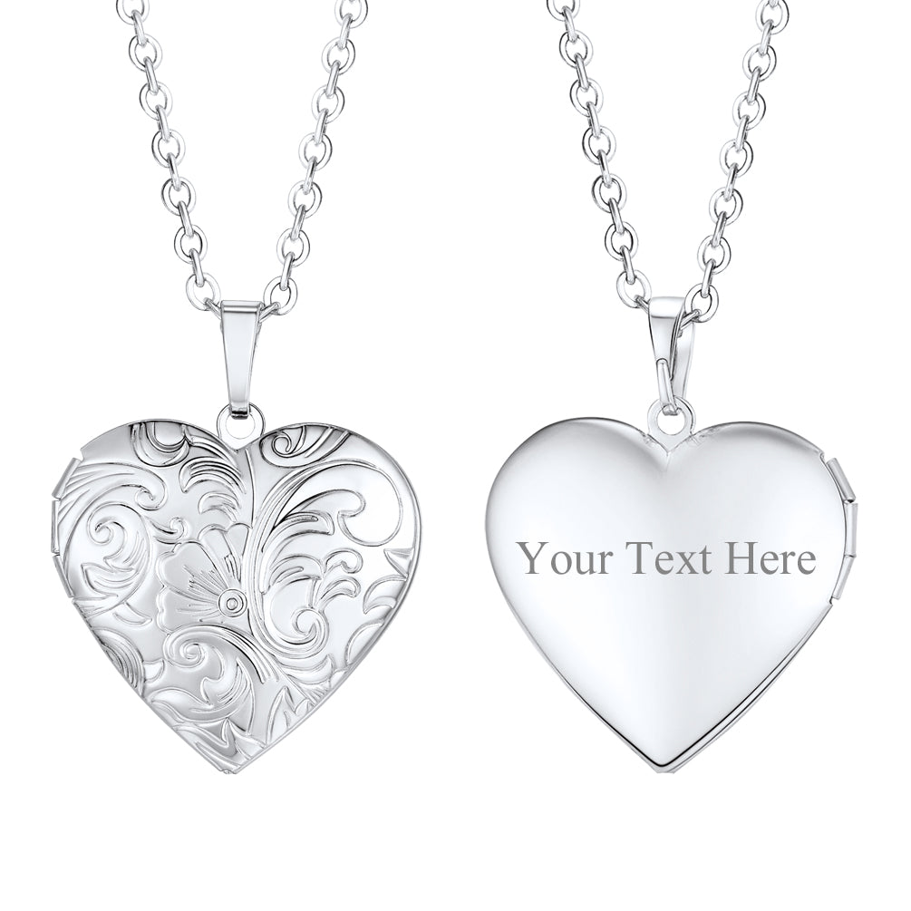 HANRU Personalized Heart Photo Angel Wings Locket Necklace Sterling  Silver/Stainless Steel/18K Gold Plated Dainty Custom Full Color Picture  Pendant Memorial Jewelry Gift for Girls Family + Gift Box - Walmart.com