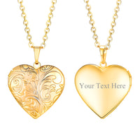 U7 Personalized Heart Photo Locket Necklace For Women 