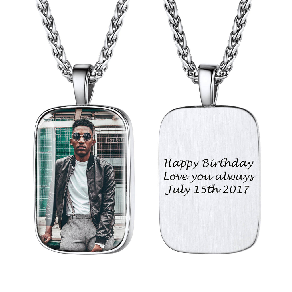Personalized Custom Photo and Message Necklace Pendant 