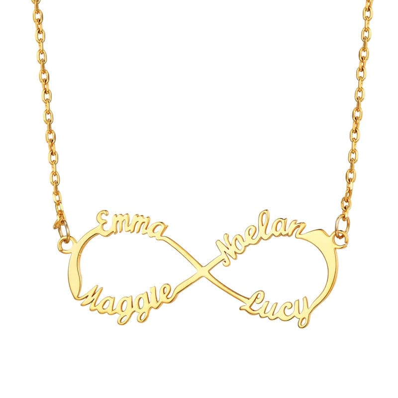 U7 Jewelry Personalized Infinity Custom Name Necklace with 4 Names 