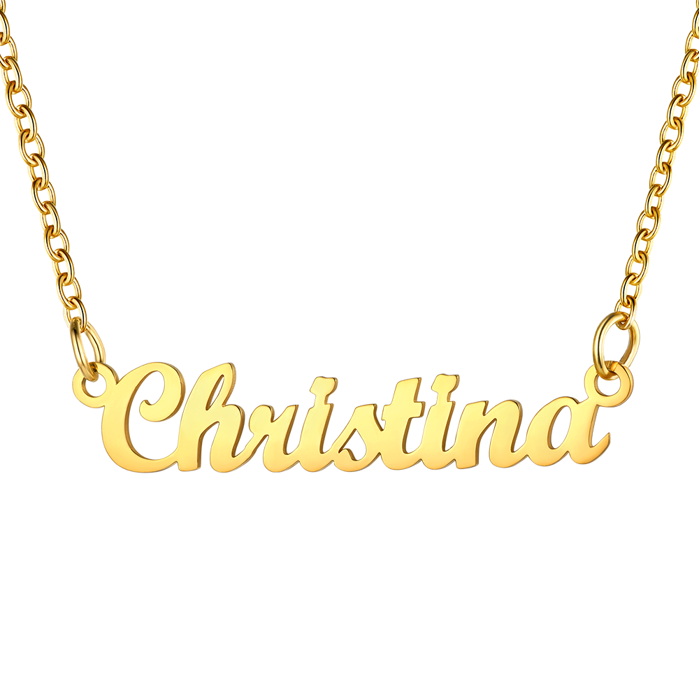 U7 Jewelry Personalized Name Necklace Name Plate Necklace for Women 