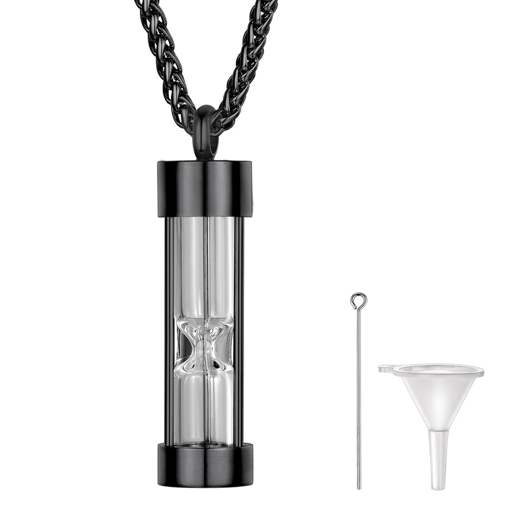 U7 Jewelry Hourglass Cremation Urn Necklace For Ashes 