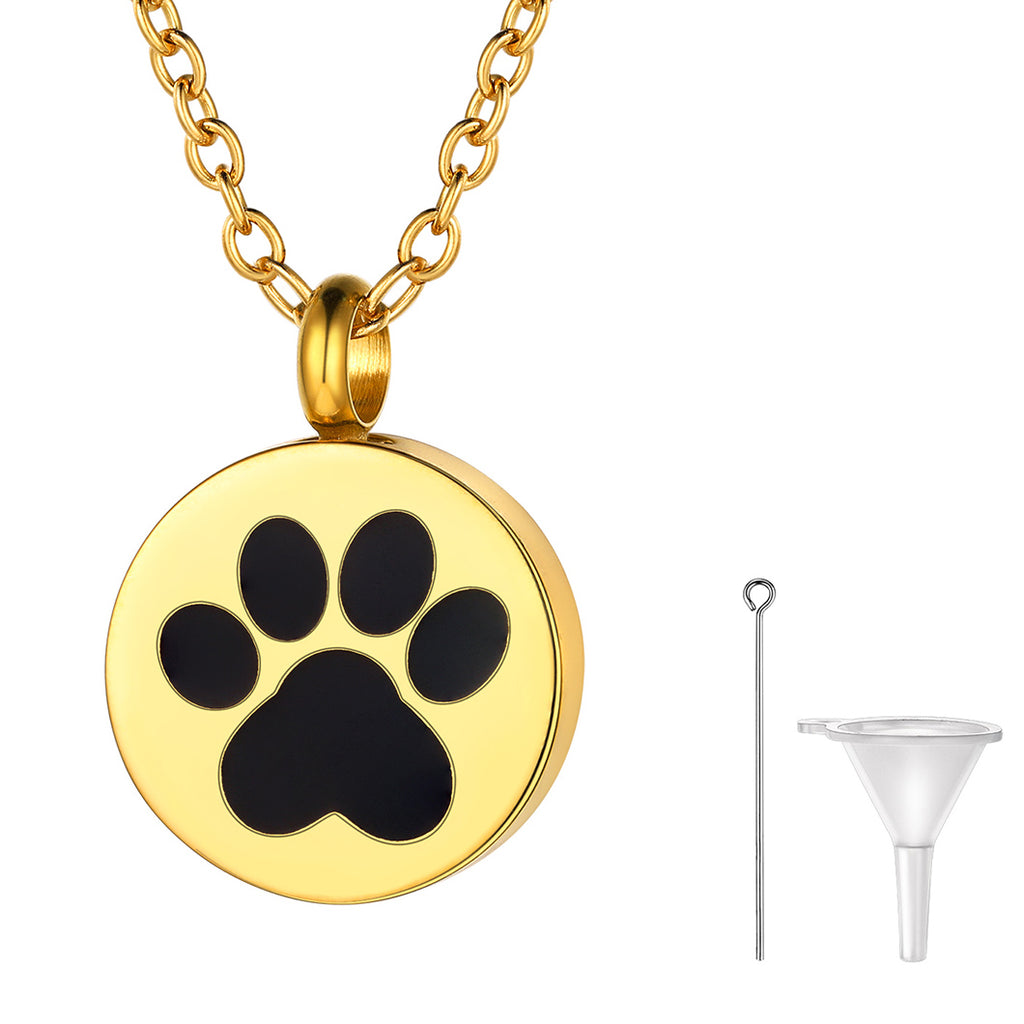 U7 Jewelry Custom Pet Paw Print Cremation Urn Necklace For Ashes 