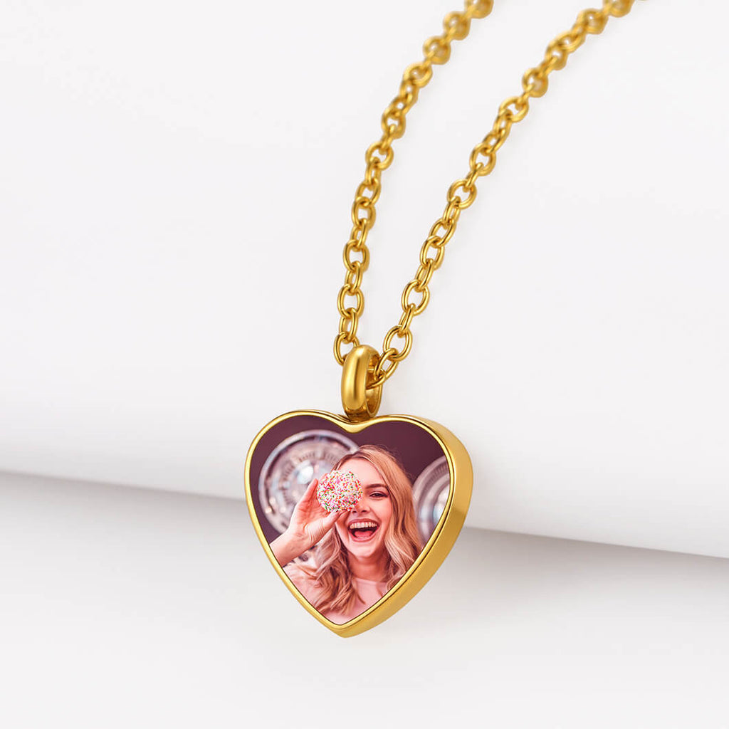 U7 Jewelry Personalized Photo Engraved Urn Necklace For Ashes 