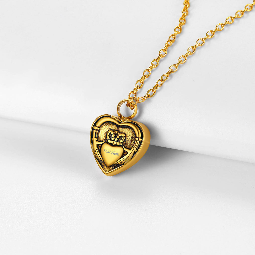 U7 Jewelry Irish Celtic Claddagh Heart Urn Necklace With Picture 