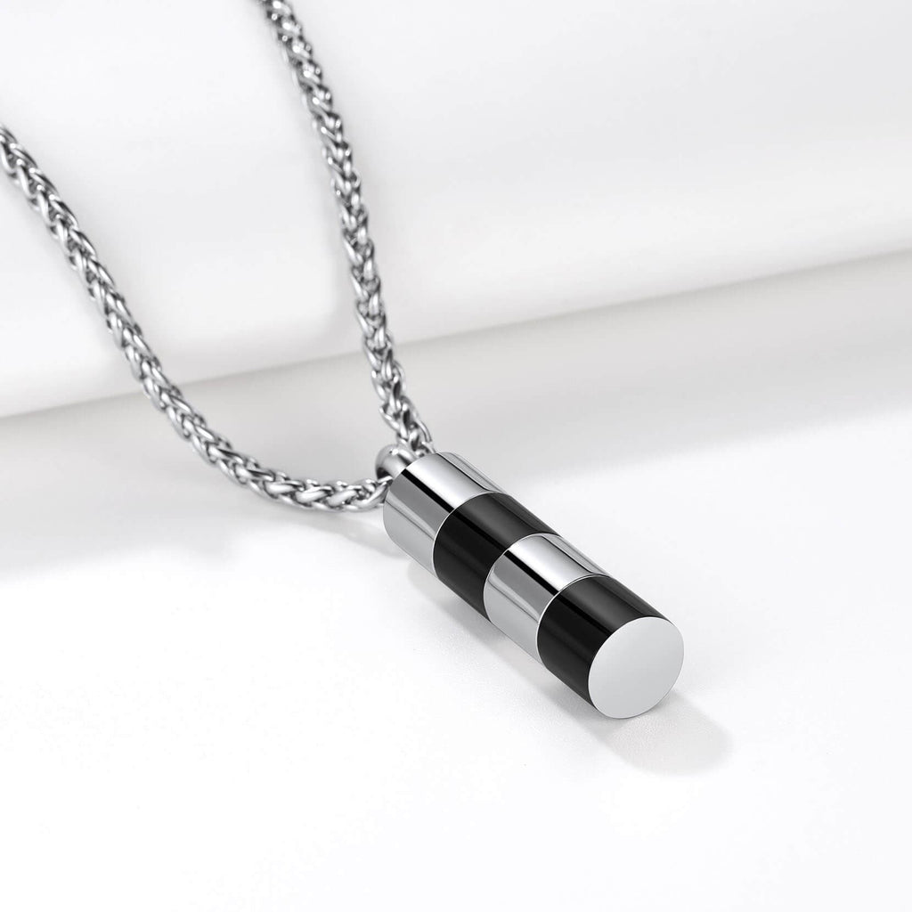 U7 Jewelry Cylinder Cremation Urn Necklace For Ashes Memorial Necklace 
