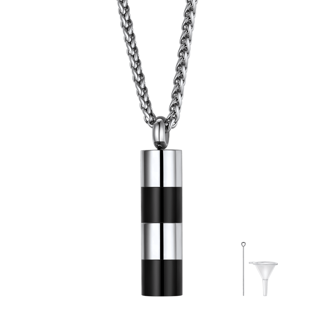 U7 Jewelry Cylinder Cremation Urn Necklace For Ashes Memorial Necklace 