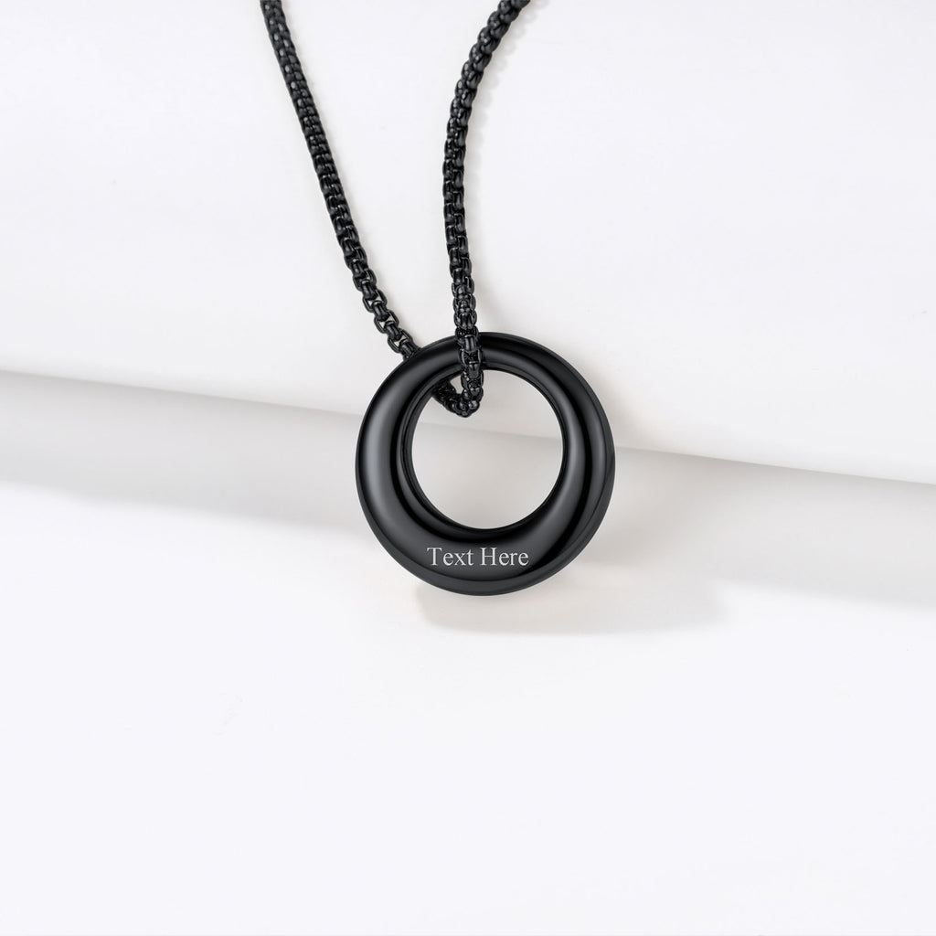 U7 Jewelry Engraved Life Circle Urn Necklace For Ashes 