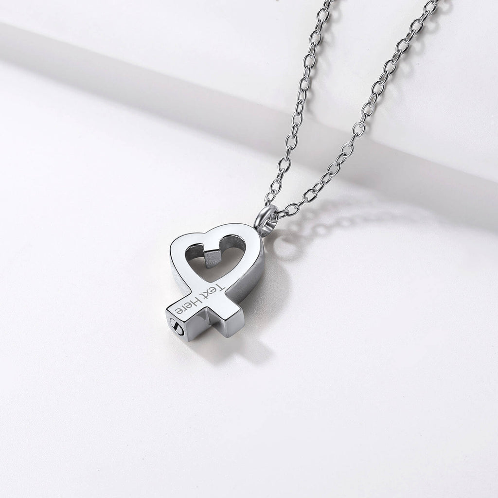 U7 Jewelry Custom Heart Ribbon Pendant Urn Necklace for Ashes Cremation Memorial Jewelry 