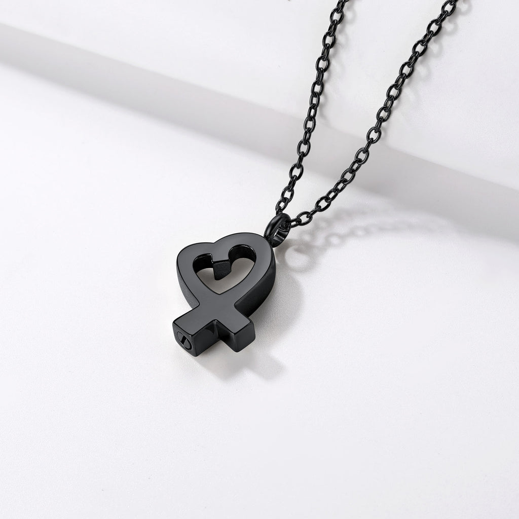 U7 Jewelry Custom Heart Ribbon Pendant Urn Necklace for Ashes Cremation Memorial Jewelry 