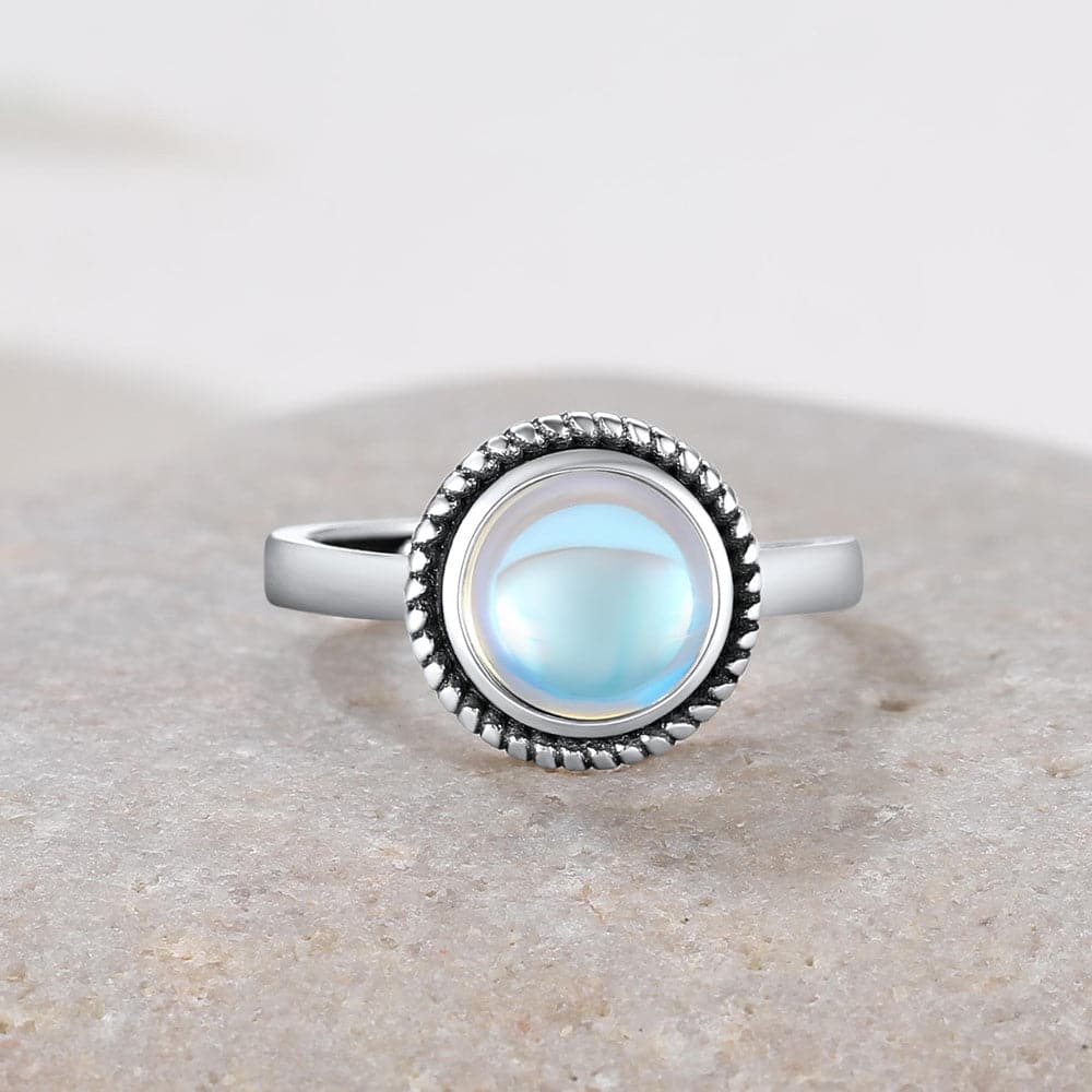 U7 Jewelry Adjustable 925 Sterling Silver Moonstone Rings For Women 