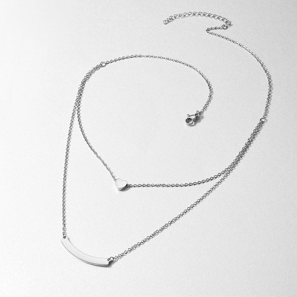 U7 Jewelry Custom Layered Bar Necklace Women Engraved NamePlate Pendant 