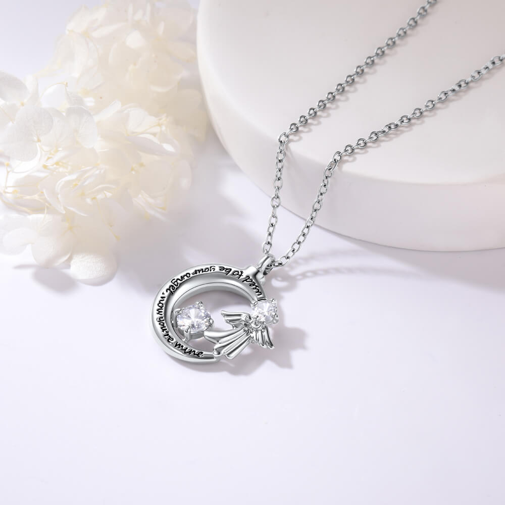 U7 Jewelry Moon Urn Pendant Cremation Necklace Celtic Cresent Memorial Locket Jewelry for Ashes Keepsake 