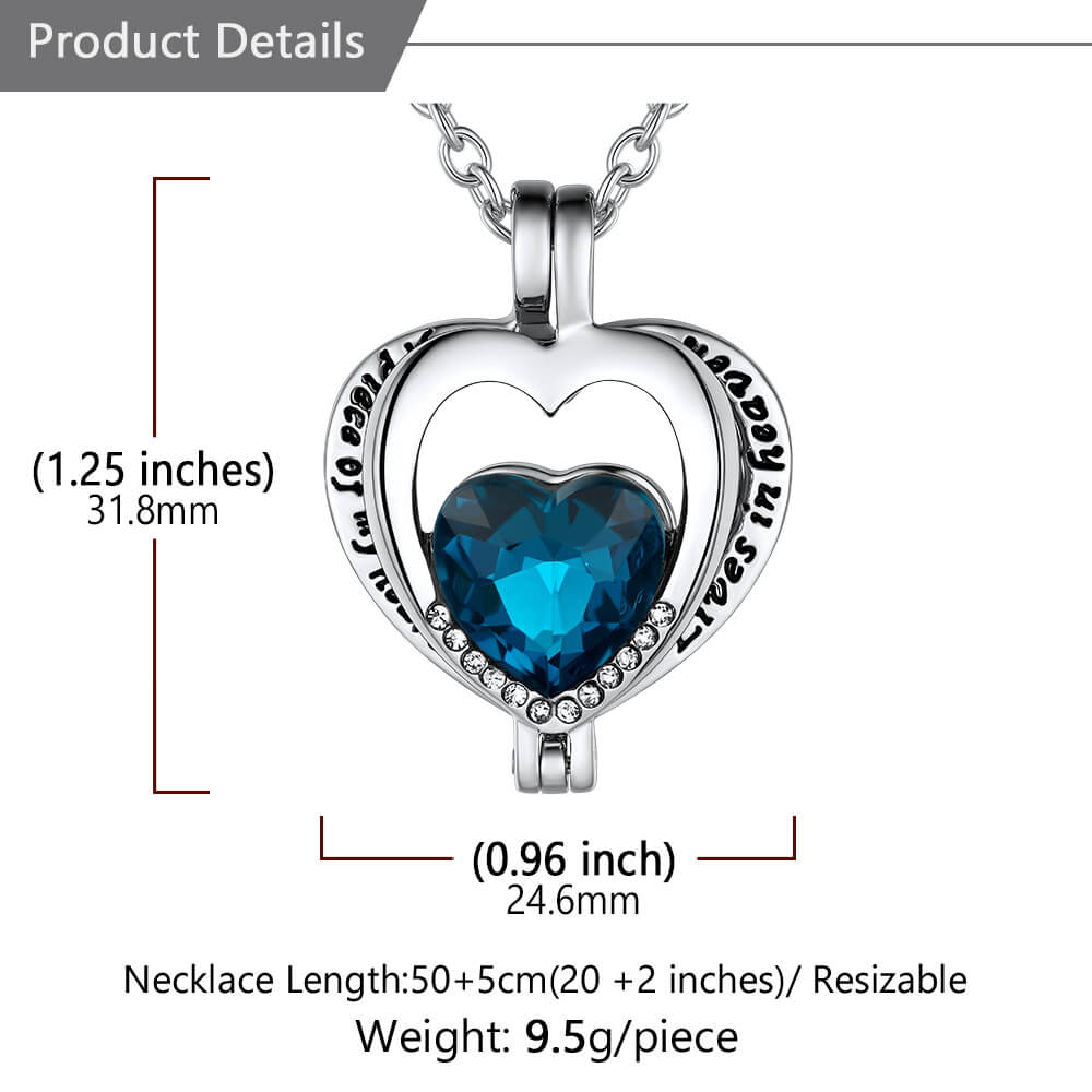 U7 Jewelry Cremation Urn Necklace for Ashes Urn Jewelry Stainless Steel Keepsake Memorial Pendant 